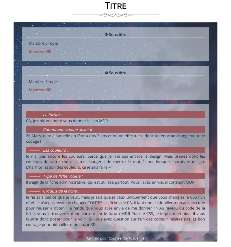 Fiche d'administration, par Galad-El