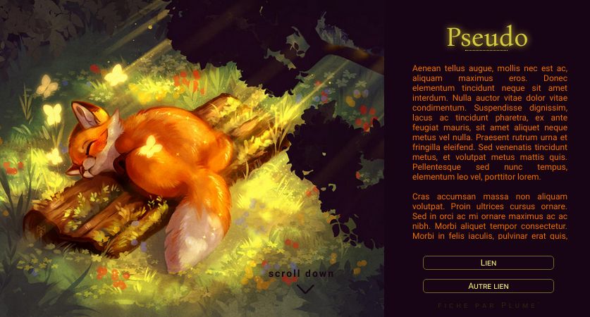 Fiche renard, par Plume`