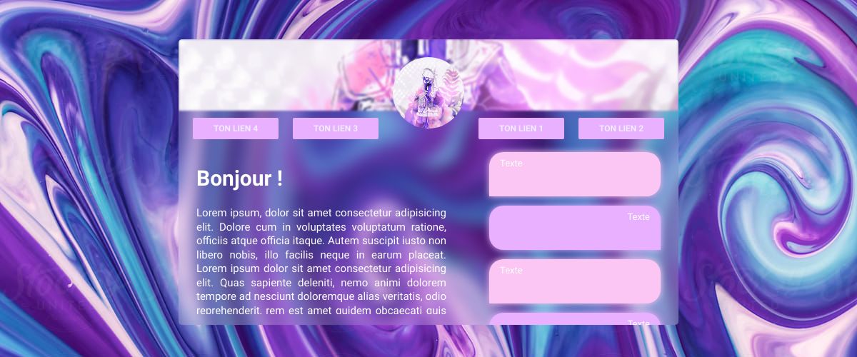 Fiche violette effet verre flou, par Lawrage