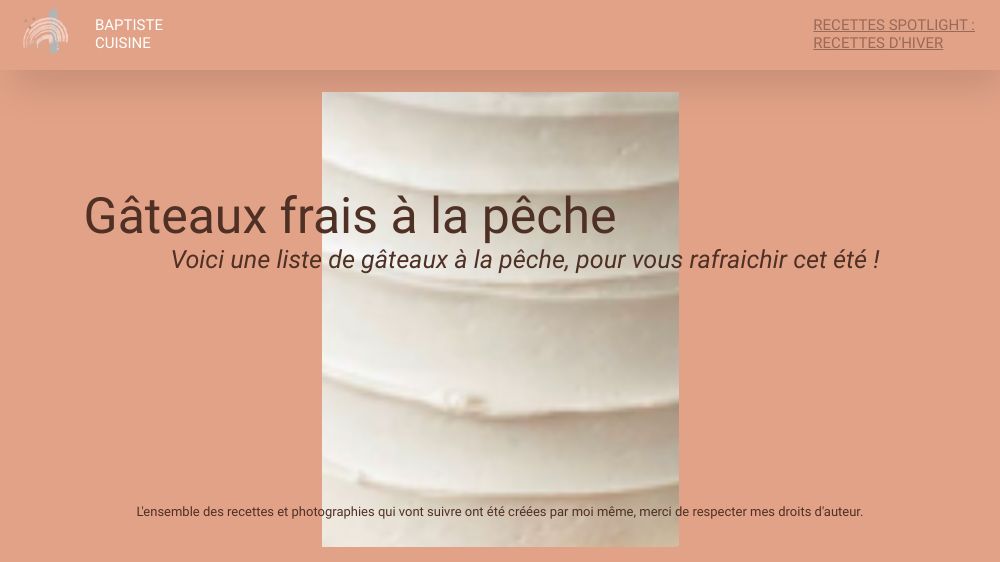 Page blog de cuisine - animation : gâteau, par CHAUSSETTE