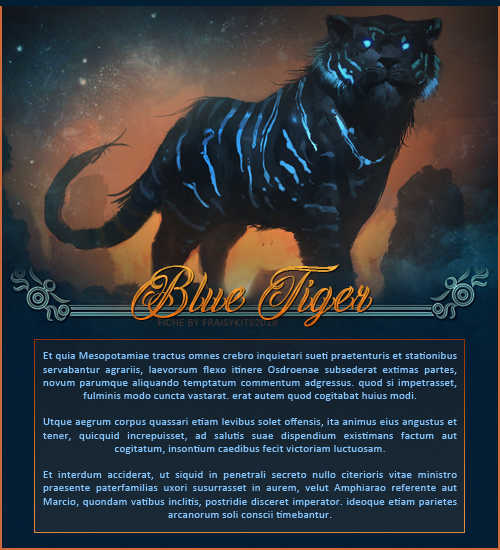Fiche Blue Tiger, par Fraisy Sarcasm