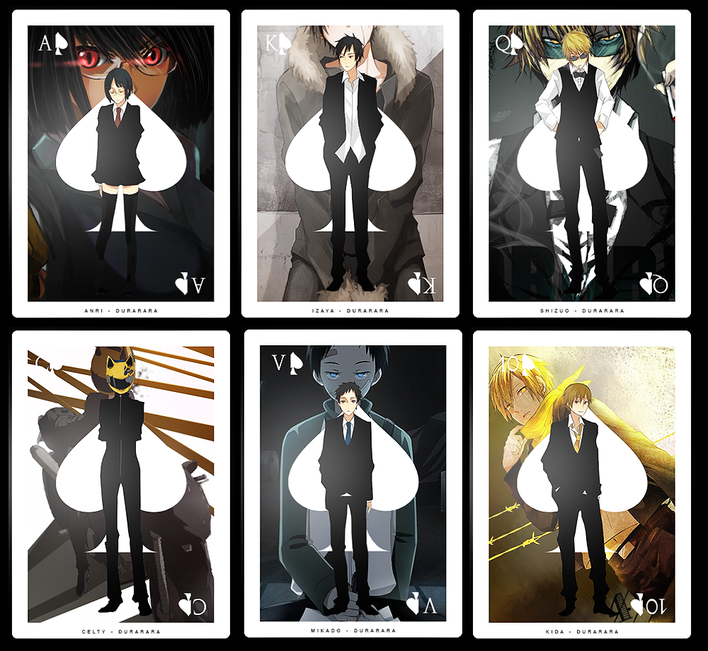 Cartes de tarot - Durarara, par Sygea