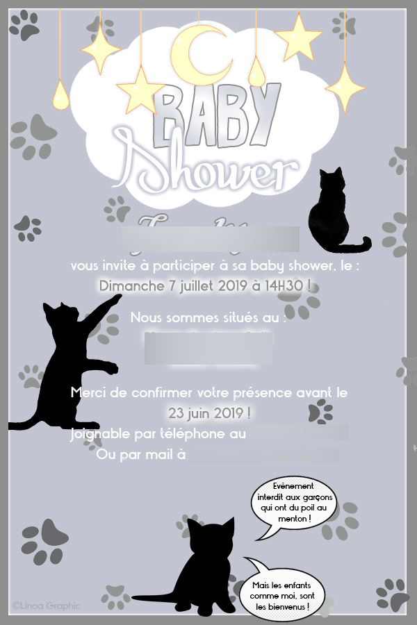 Carton d'invitation - Baby Shower, par Linoa