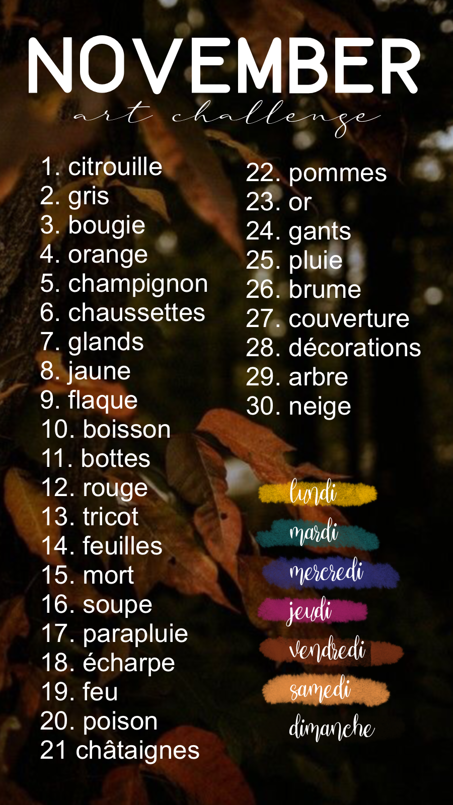 November art challenge, par CHAUSSETTE