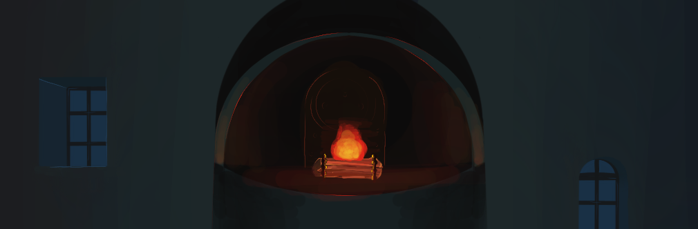 Feu de cheminée, par CHAUSSETTE