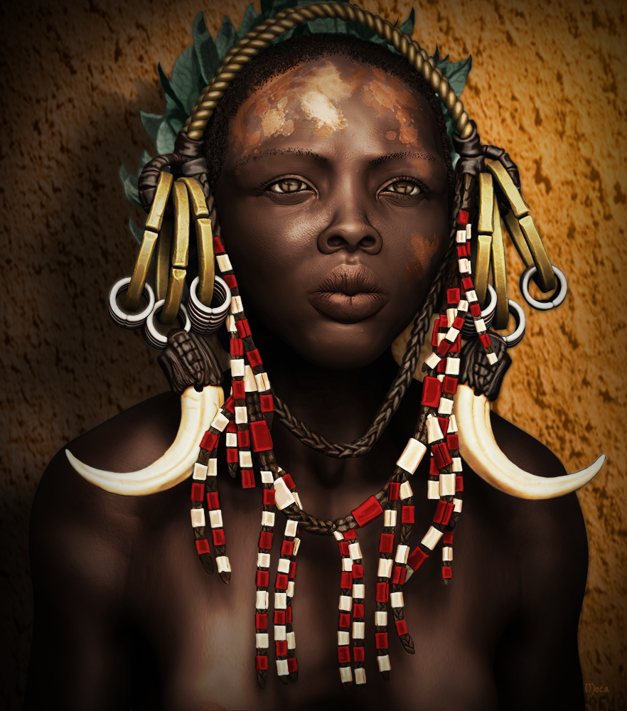 Colorisation femme Massaï, par Tamara