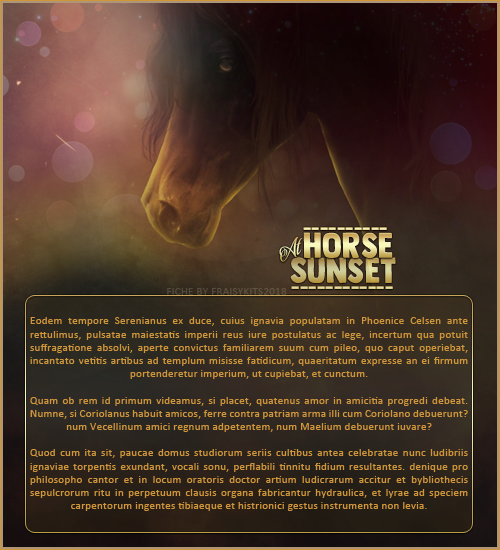 Fiche Horse At Sunset, par Fraisy Sarcasm