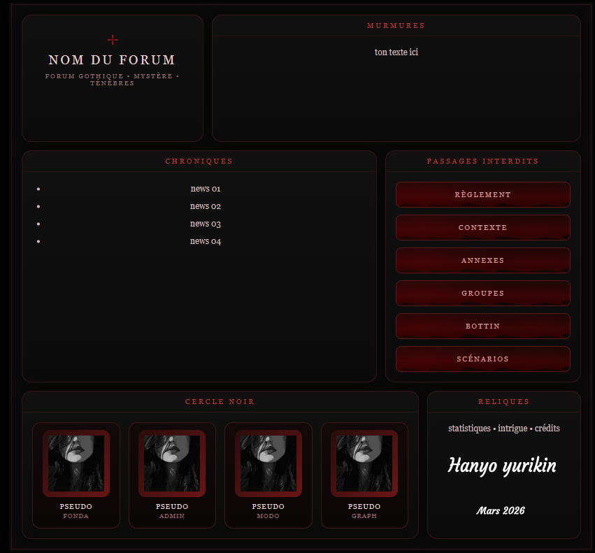 Les Murmures du Sang, par Hanyo yurikin