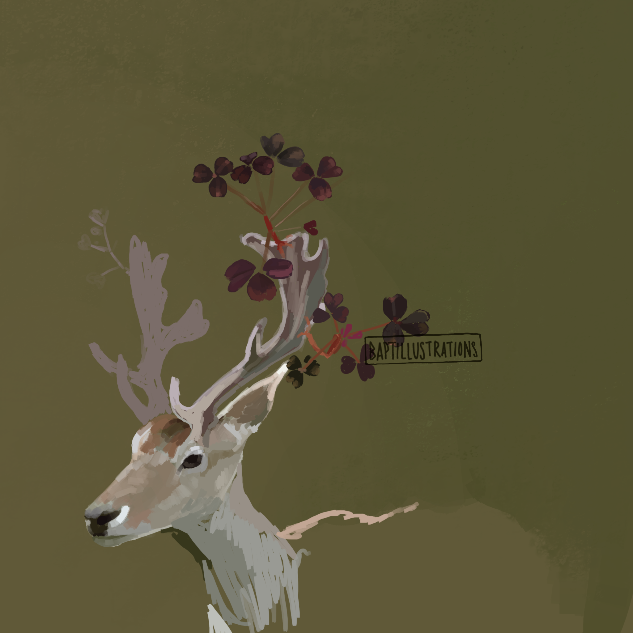 Biche aux trèfles, par CHAUSSETTE