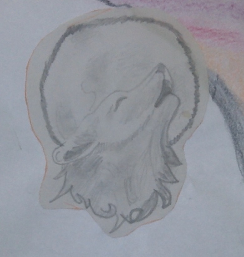 Loup qui hurle à la lune, par Saso