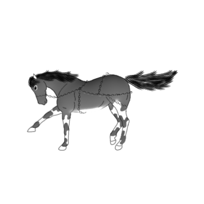 Cheval enchaîné, par Étoile de Foudre