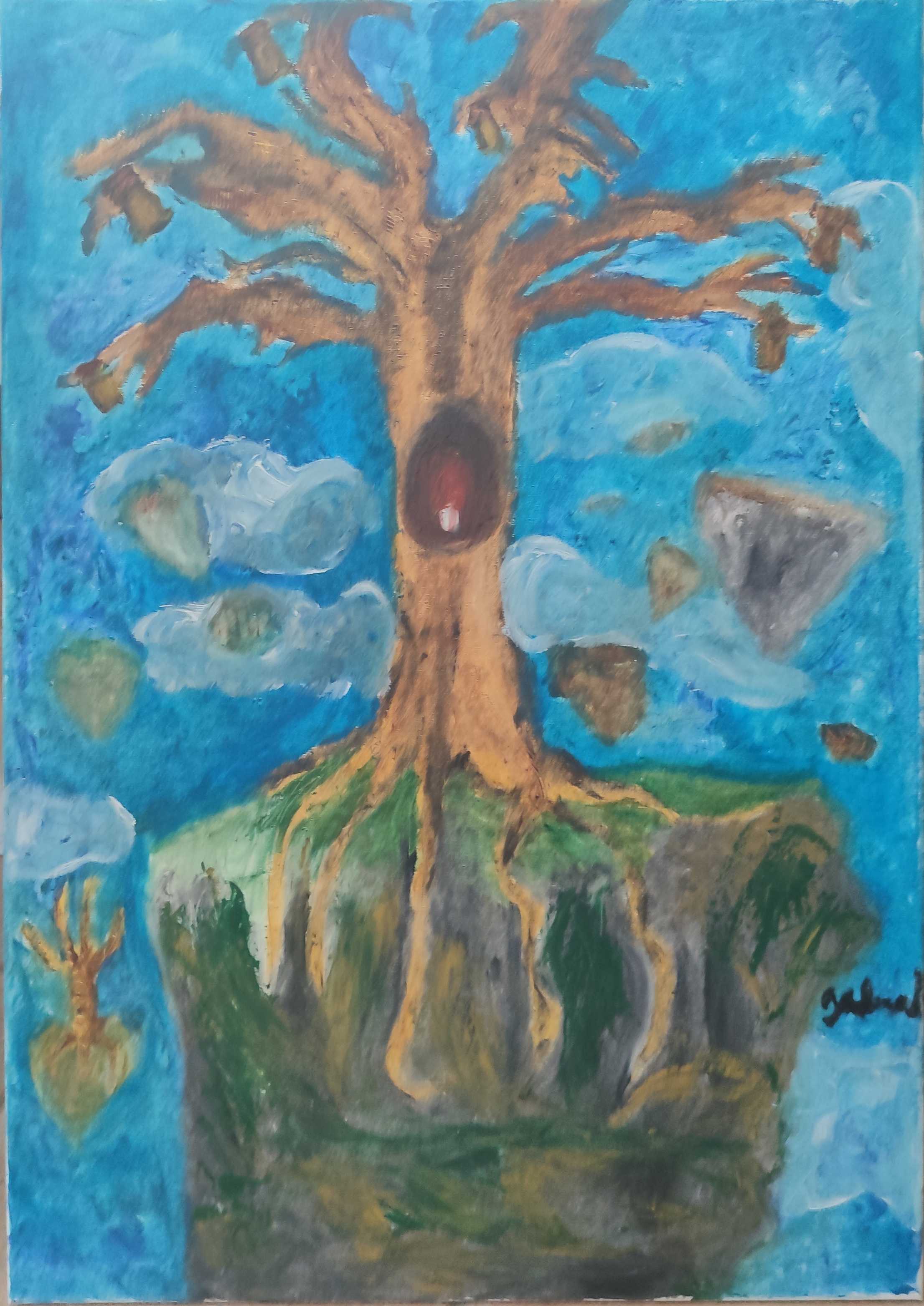 Arbre, peinture à l'huile, par Galaad Night