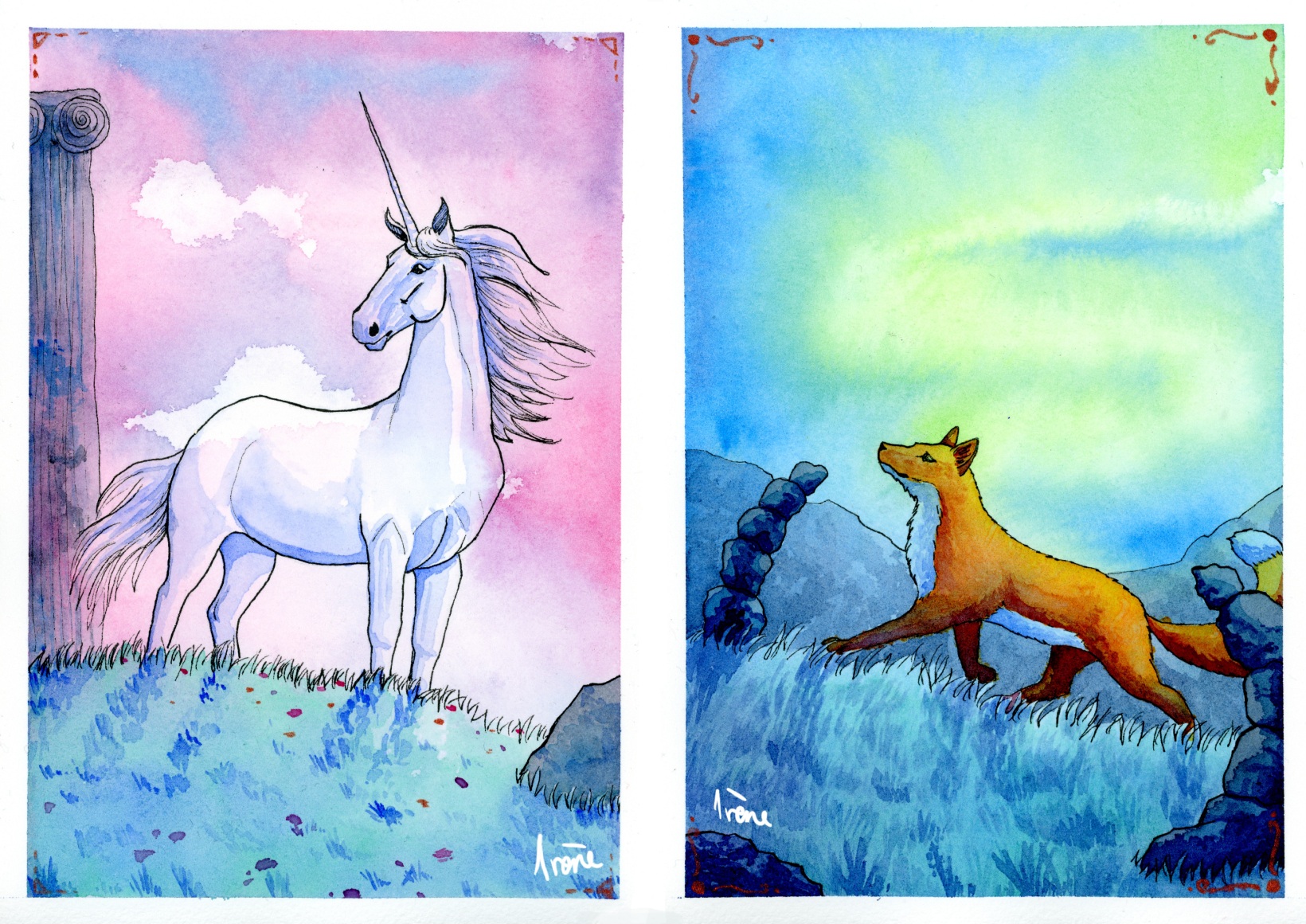 Deux aquarelles, par Galad-El