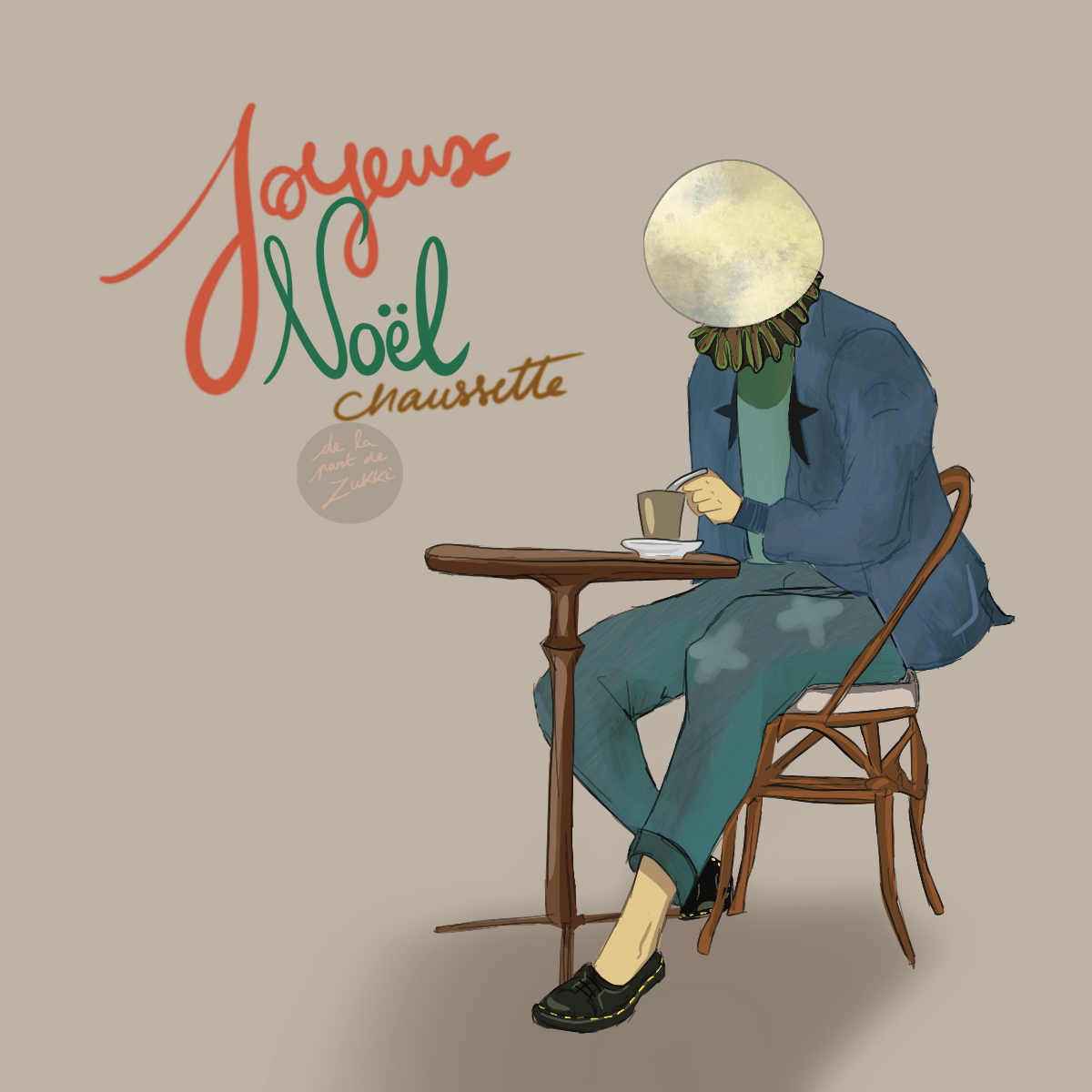 Mr Moon en terrasse, par Zukki