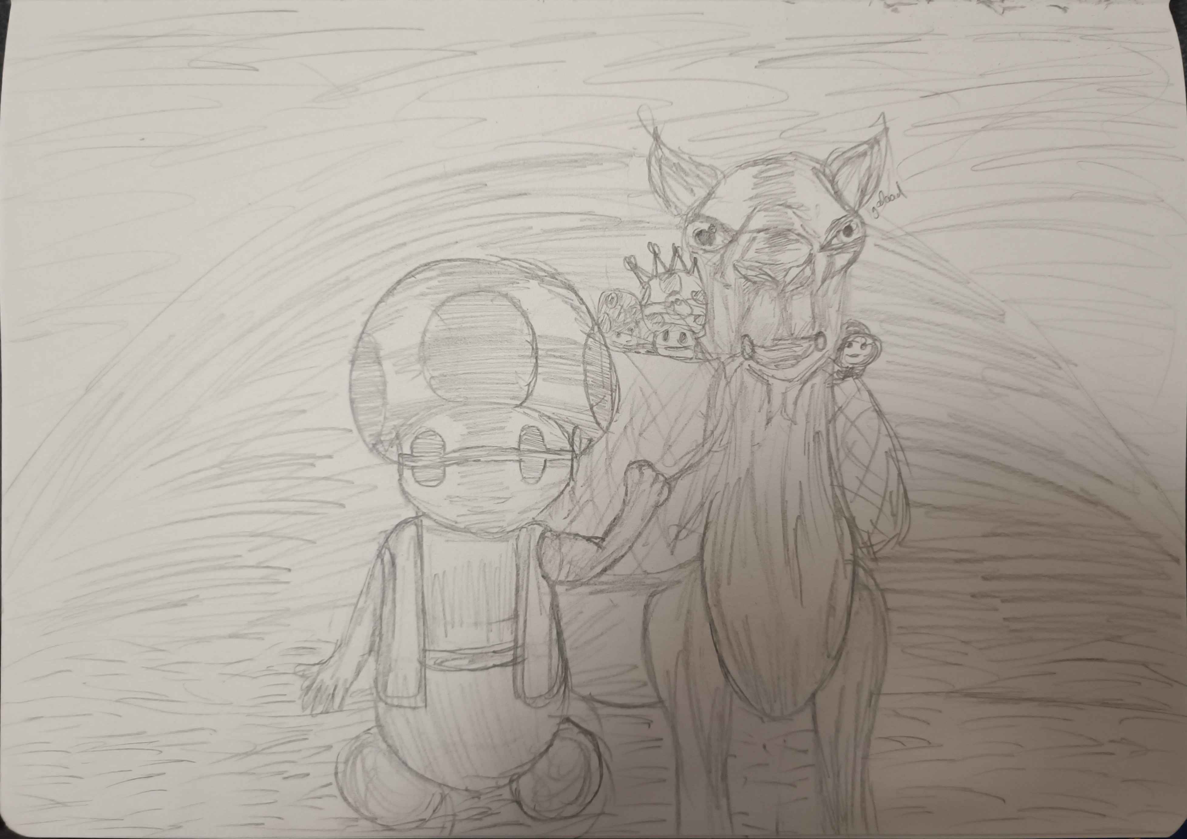 Toad Marchand dans le désert, par Galaad Night