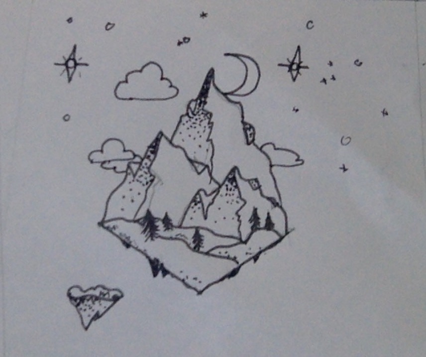 Une montagne dans les étoiles, par Saso