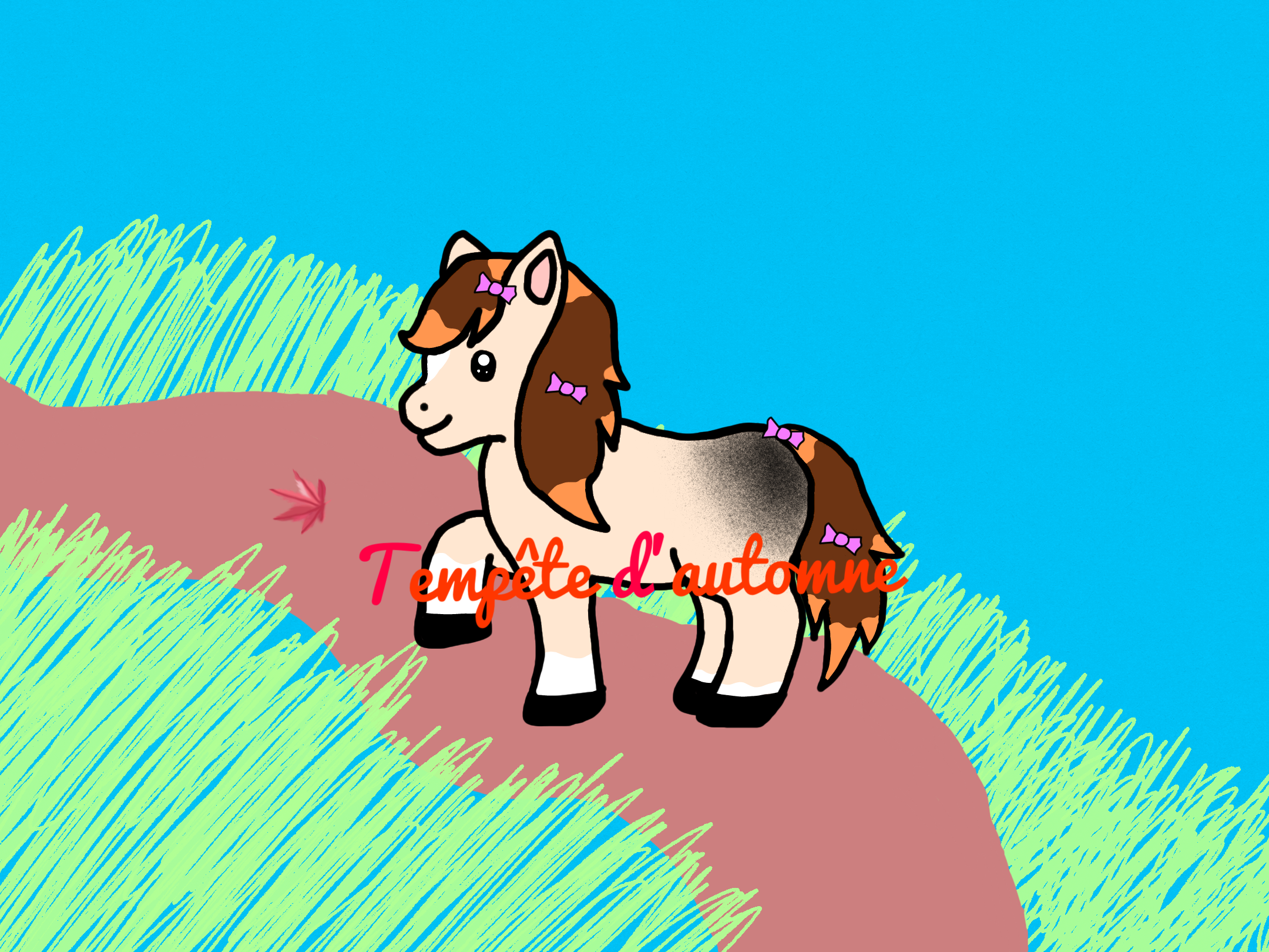 Cheval sur un chemin, par Tempête d’automne