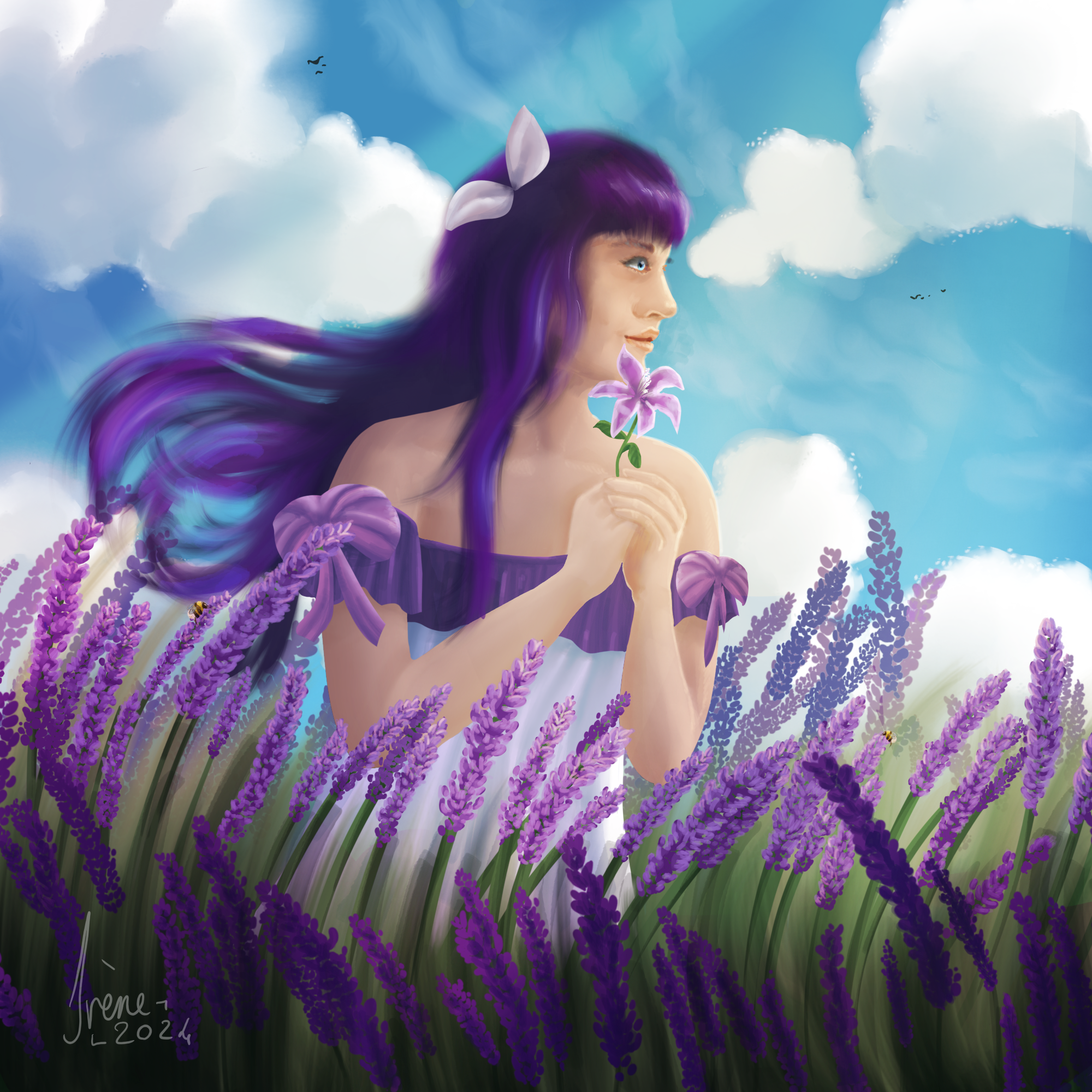 Dans un champ de lavande, par Galad-El