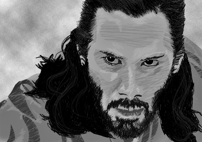Keanu Reeves-plume libre, par Tamara