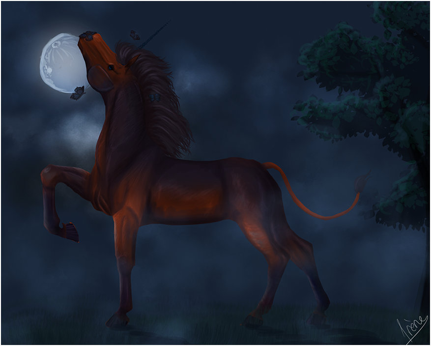 Licorne aux papillons, par Galad-El
