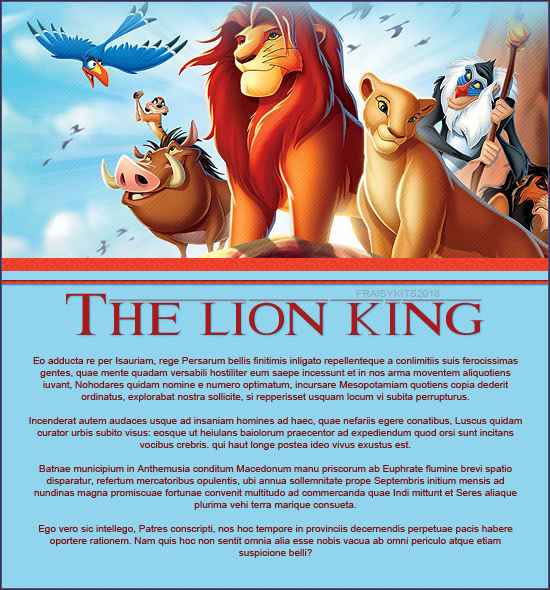 Fiche The lion king, par Fraisy Sarcasm