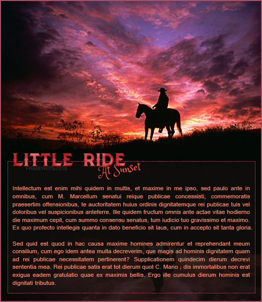 Fiche Ride at Sunset, par Fraisy Sarcasm