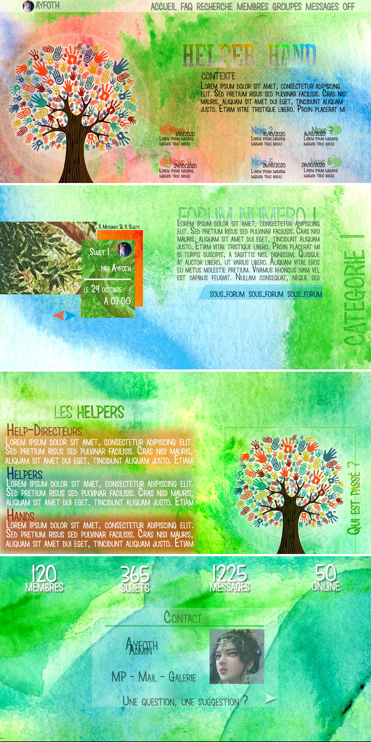 Maquette accueil Helper Hand, par Ayfoth