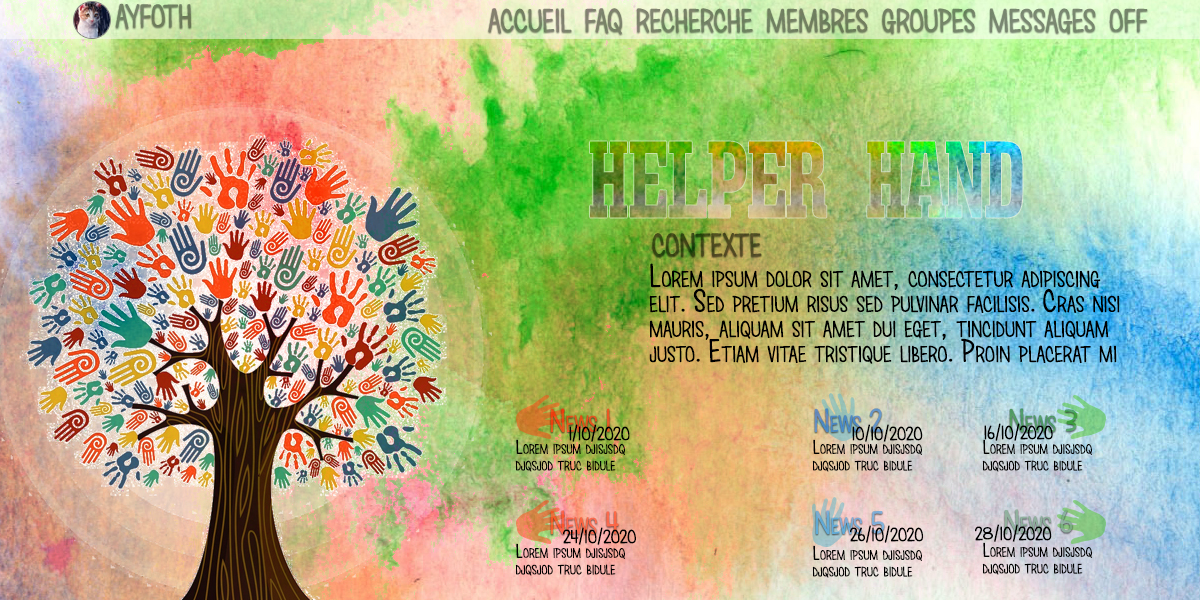 Page d'accueil - Helper Hand, par Ayfoth