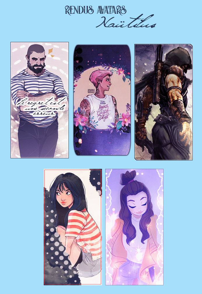 Planche avatars personnalisés Aelke, par Linoa