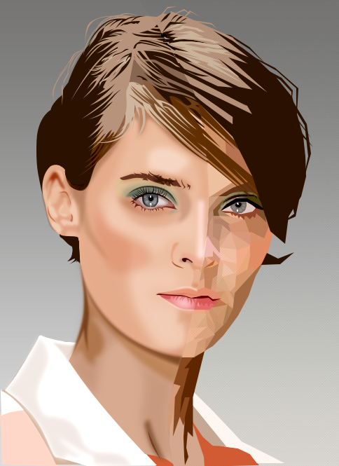 Portrait low poly, par Tamara