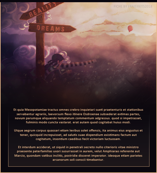 Fiche Dream or reality, par Fraisy Sarcasm