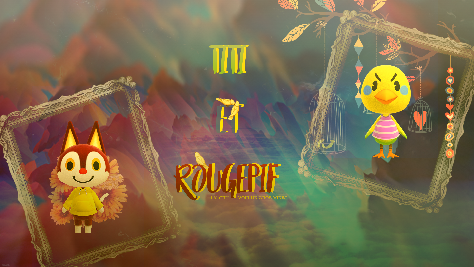 Titi et Rougepif, par Azumii