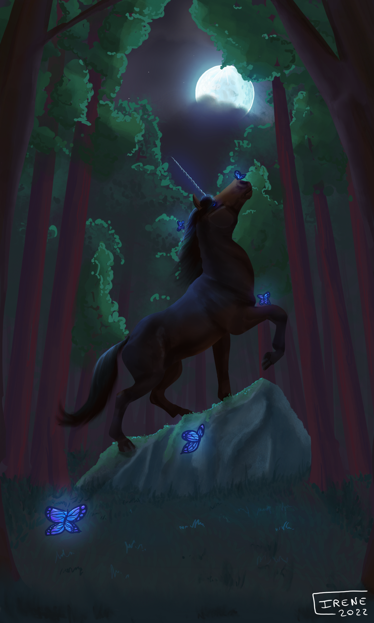 Licorne aux papillons, par Galad-El