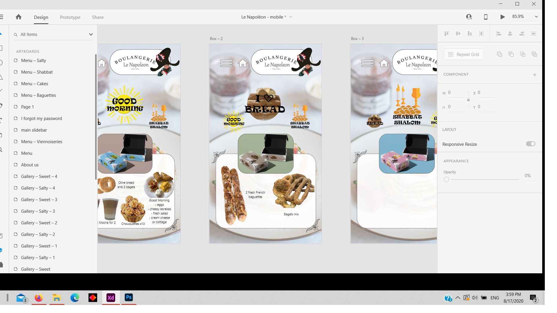 Boulangerie App design 1.11, par AnarælXIII