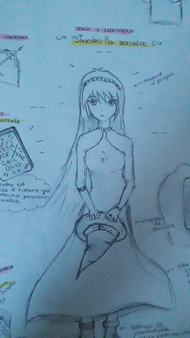 [Dessin] Inktober - Sinoko la Sorcière, par Zukki