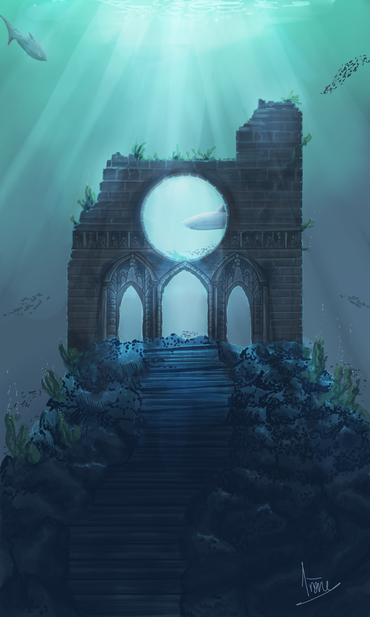 Ruines sous marines, par Galad-El