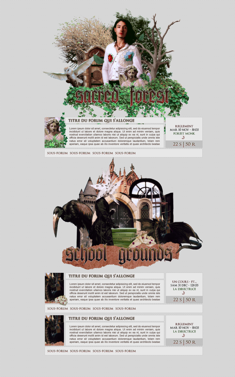 Maquette catégories, par 1AM