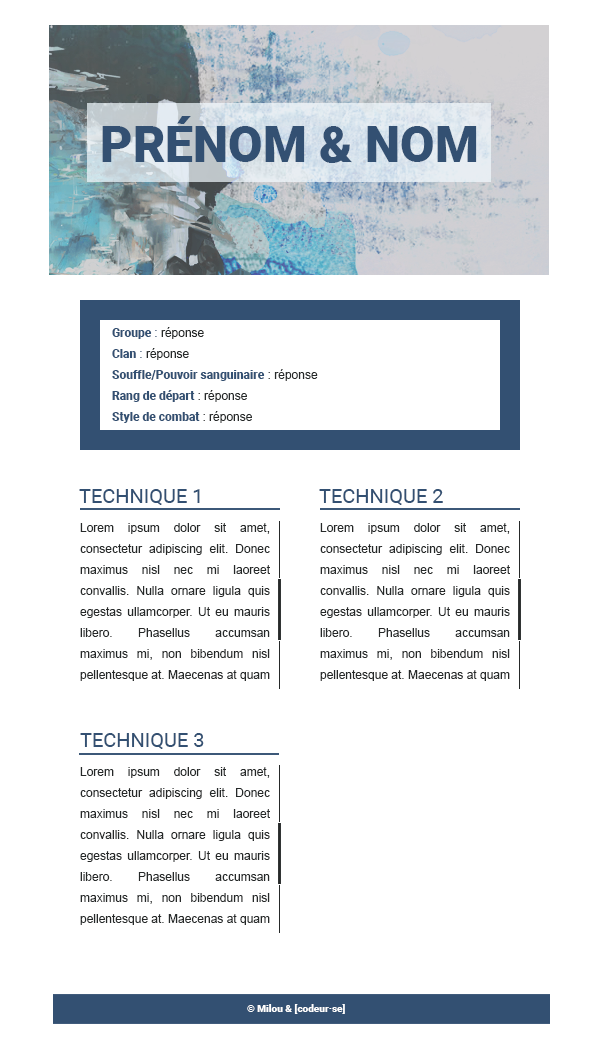 Maquette fiche technique [commande Danzal], par Milou