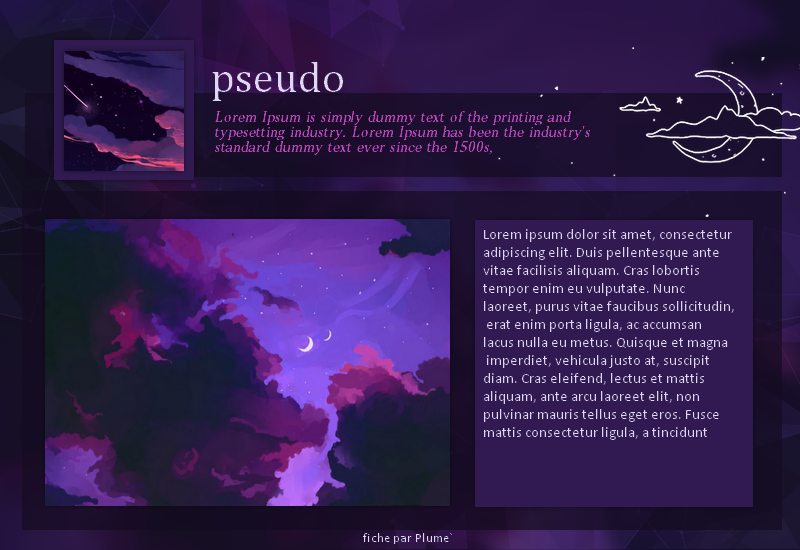 maquette fiche lune ~, par Plume`