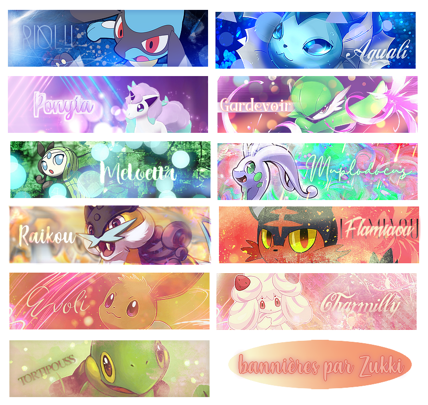 [Lot] Mini-bannières Pokemon, par Zukki