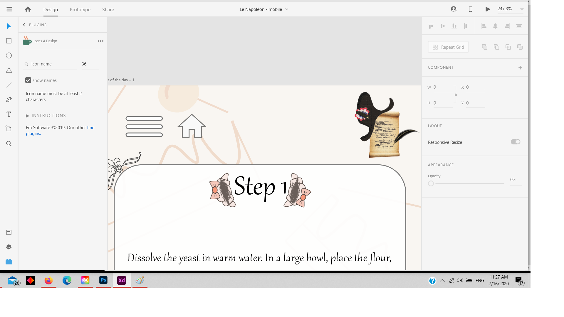 Boulangerie App design 1.8, par AnarælXIII
