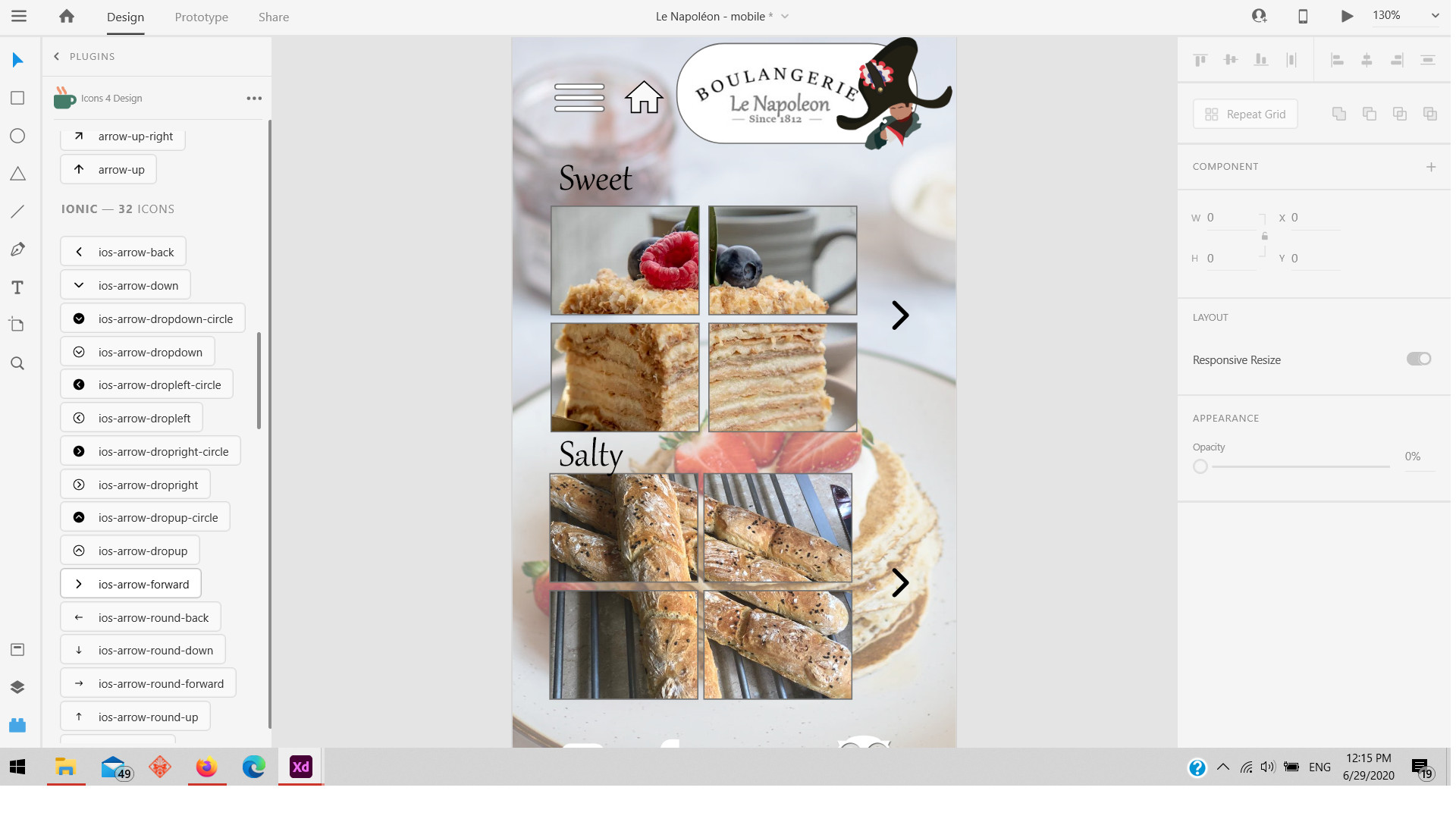 Boulangerie App design 1.6, par AnarælXIII