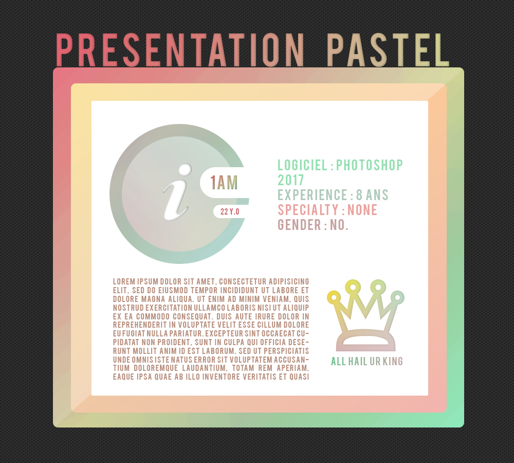 présentation pastel. maquette, par 1AM