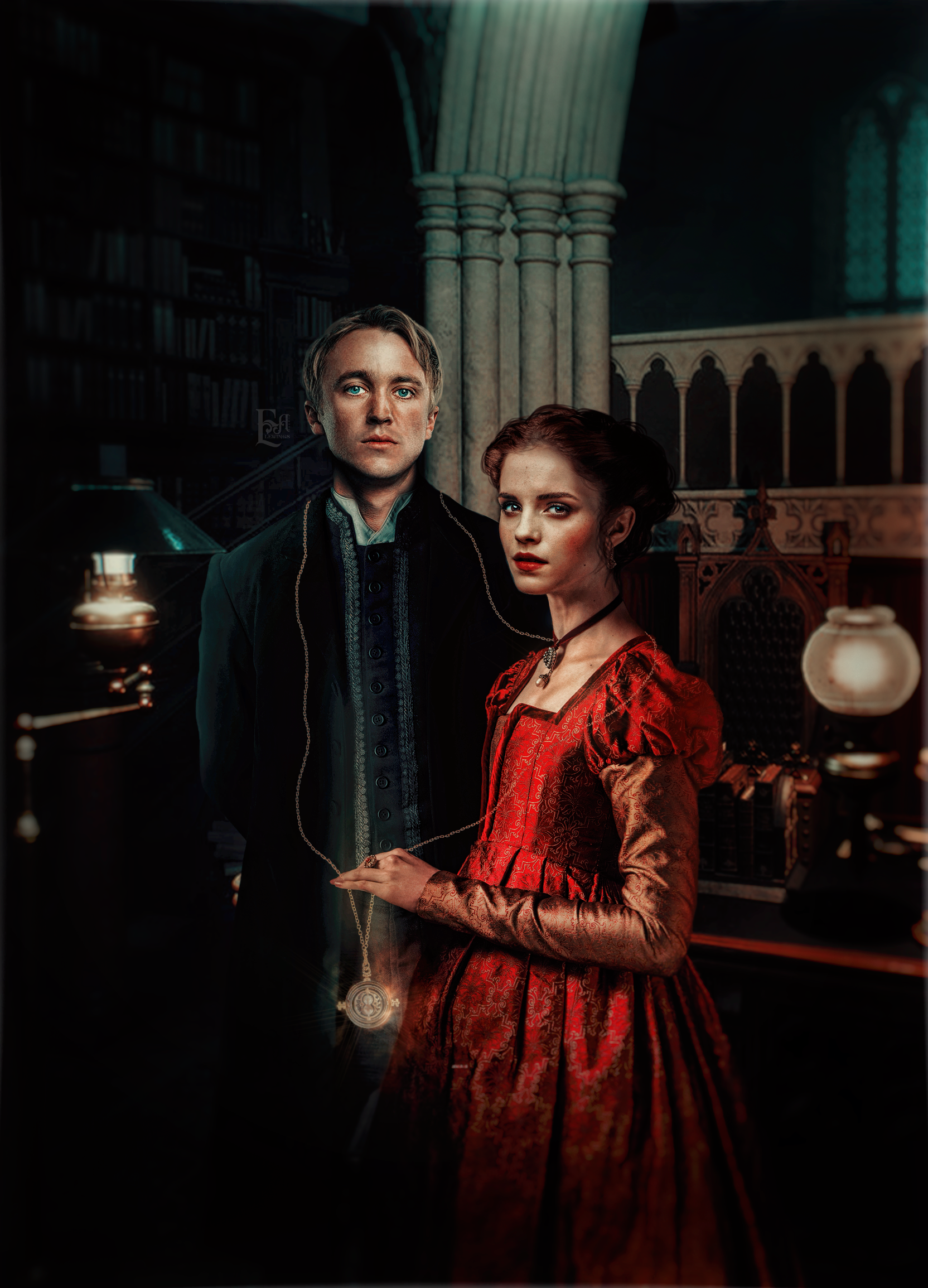 Drago Malfoy Hermione Granger et le retourneur de Temps, par Elewings