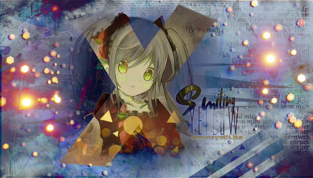 Smiling in yellow when your world is blue, par Zukki